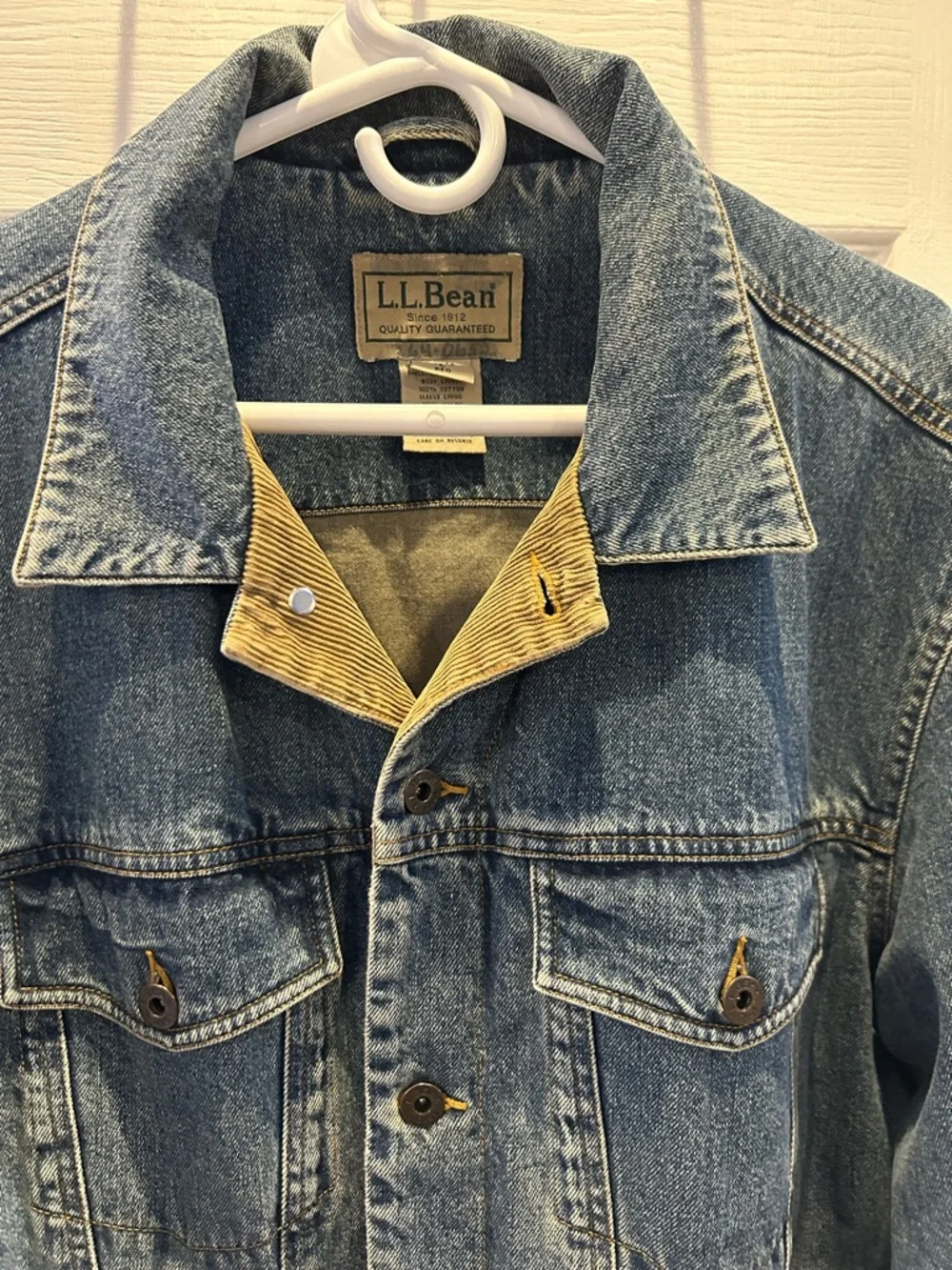 LL Bean Men’s Lined Denim Classic Jacket Large - Picture 10 of 11